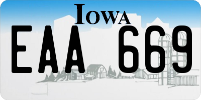 IA license plate EAA669