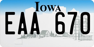 IA license plate EAA670