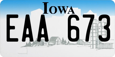 IA license plate EAA673