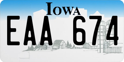 IA license plate EAA674