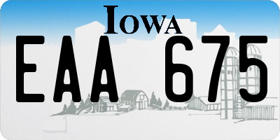 IA license plate EAA675