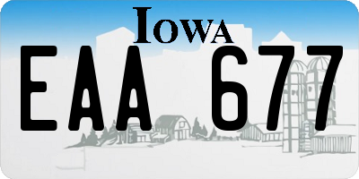 IA license plate EAA677