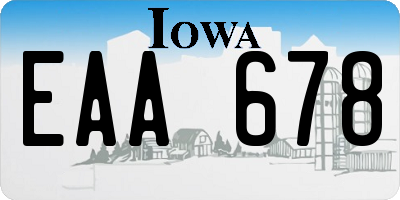 IA license plate EAA678