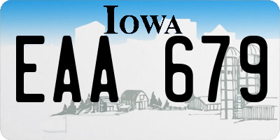 IA license plate EAA679