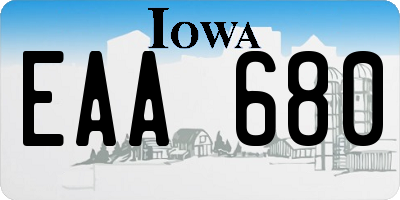 IA license plate EAA680