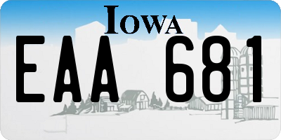 IA license plate EAA681