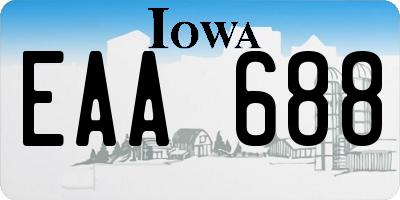 IA license plate EAA688