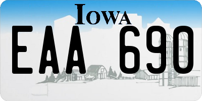 IA license plate EAA690