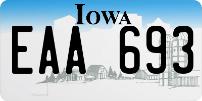 IA license plate EAA693