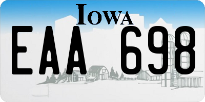 IA license plate EAA698