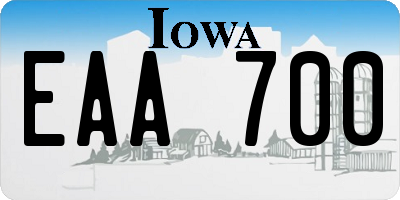 IA license plate EAA700