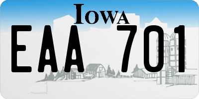 IA license plate EAA701