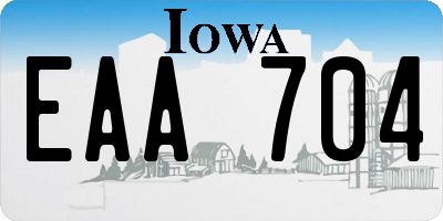 IA license plate EAA704