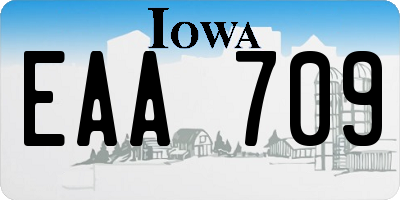 IA license plate EAA709