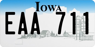 IA license plate EAA711