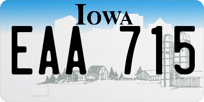 IA license plate EAA715