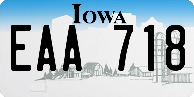 IA license plate EAA718