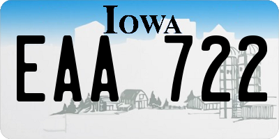 IA license plate EAA722