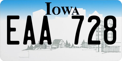 IA license plate EAA728