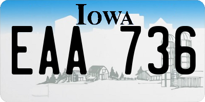 IA license plate EAA736