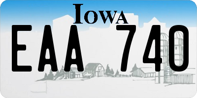 IA license plate EAA740