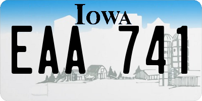 IA license plate EAA741