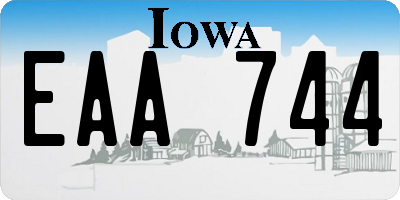 IA license plate EAA744