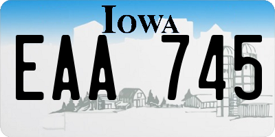 IA license plate EAA745