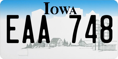 IA license plate EAA748