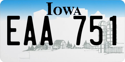 IA license plate EAA751