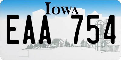 IA license plate EAA754