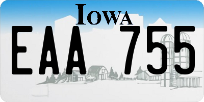 IA license plate EAA755