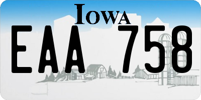 IA license plate EAA758