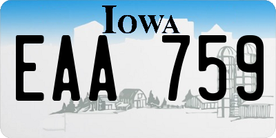 IA license plate EAA759