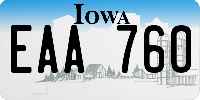 IA license plate EAA760