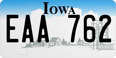 IA license plate EAA762