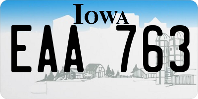 IA license plate EAA763