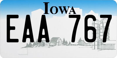 IA license plate EAA767