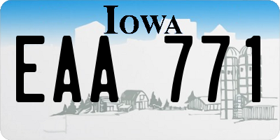 IA license plate EAA771
