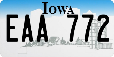 IA license plate EAA772