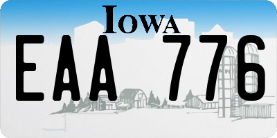 IA license plate EAA776