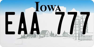 IA license plate EAA777