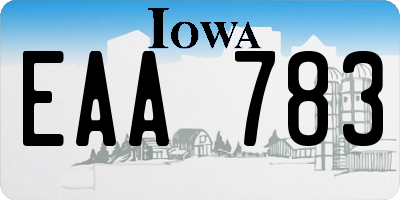 IA license plate EAA783