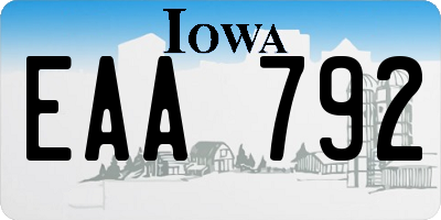 IA license plate EAA792