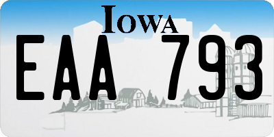 IA license plate EAA793