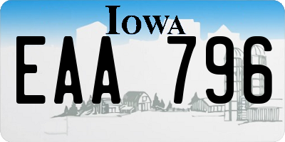 IA license plate EAA796