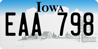 IA license plate EAA798