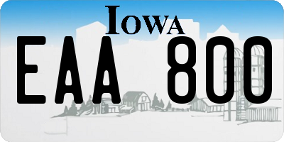 IA license plate EAA800