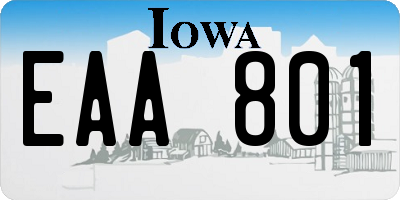 IA license plate EAA801