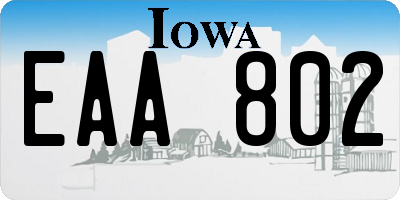 IA license plate EAA802